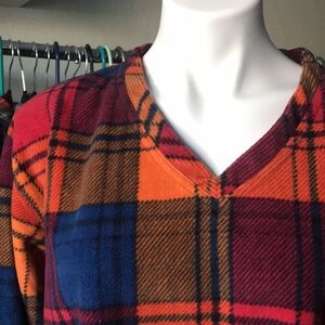 Vintage 90s Plaid Liz Claiborne Fleece Crew Neck Sweater